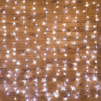  Гирлянда Светодиодный Дождь 1.5х1.5 м 144 LED, прозрачный ПВХ, с контроллером, холодное белое свечение NEON-NIGHT
