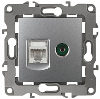  12-3110-03 ЭРА Розетка комбинированная RJ45+TV, IP20, Эра12, алюминий (10/100/2800)