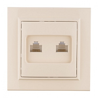  Минск Розетка RJ-45 2-местная СП бежевая EKF