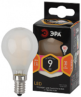  Лампочка светодиодная ЭРА F-LED P45-9w-827-E14 frost E14 / Е14 9Вт филамент шар матовый теплый белый свет