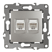  12-3108-15 ЭРА Розетка информационная двойная 2XRJ45, IP20, Эра12, перламутр (10/100/2500)