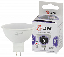  Лампочка светодиодная ЭРА STD LED MR16-6W-860-GU5.3 GU5.3 6Вт софит холодный белый свет