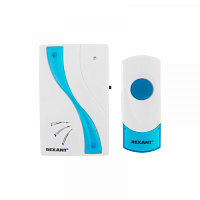  Беспроводной дверной звонок RX-2 32 мелодии 100м кнопка IP44 (белый/синий) REXANT