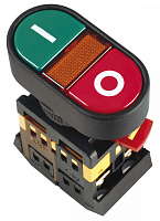  Кнопка APВВ-22N "I-O" d=22мм неон/240В 1з+1р IEK