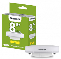  Лампа светодиодная T80 таблетка 8Вт 230В 3000К GX53 GENERICA
