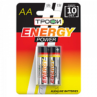  Батарейки Трофи LR6-2BL ENERGY POWER Alkaline (40/320/15360)
