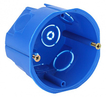  Коробка установочная ЭРА KUT-68-45-blue синяя 68х45мм для твердых стен саморезы IP20