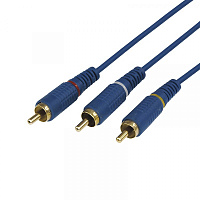  Шнур 3 RCA - 3 RCA, 3м, синий, Gold REXANT