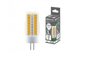  Лампа светодиодная G4-3 Вт-230 В-6500 К, SMD, 16x43 мм TDM