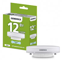  Лампа светодиодная T80 таблетка 12Вт 230В 6500К GX53 GENERICA