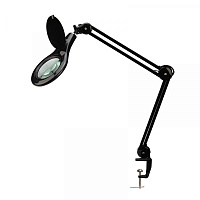  Лупа на струбцине круглая 5D с подсветкой 56 SMD LED, ø127мм, черная REXANT