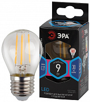  Лампочка светодиодная ЭРА F-LED P45-9W-840-E27 E27 / Е27 9Вт филамент шар нейтральный белый свет