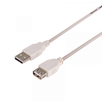  Кабель шт. USB-A – гн. USB-A, 2,4А, 1,8м, ПВХ, серый REXANT