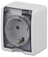  11-2401-01 ЭРА Розетка 2P+E IP54, 16A-250В, ОУ, Эра Эксперт, белый (16/160/2560)