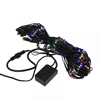 Гирлянда светодиодная Сеть 1х1,5м 160 LED МУЛЬТИ черный ПВХ IP65 свечение с динамикой 230В контроллер в комплекте NEON-NIGHT 