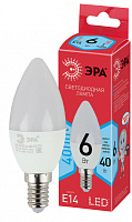  Лампочка светодиодная ЭРА RED LINE LED B35-6W-840-E14 R E14 / Е14 6 Вт свеча нейтральный белый свет