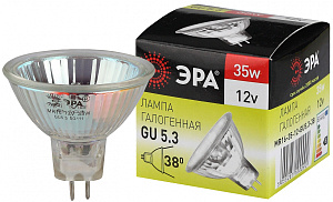  Лампочка галогенная ЭРА GU5.3-MR16-35W-12V-CL GU5.3 35 Вт софит теплый белый свет