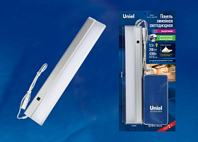  ULI-F41-5,5W/4200K/DIM SENSOR IP20 SILVER Панель линейная светодиодная ультратонкая, с бесконтактным выключателем, диммер.300х53х14мм. 280Lm. Серебрис