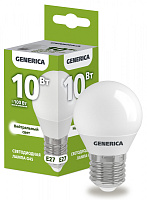  Лампа светодиодная G45 шар 10Вт 230В 4000К E27 GENERICA