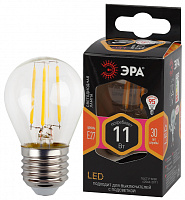  Лампочка светодиодная ЭРА F-LED P45-11W-827-E27 Е27 / Е27 11Вт филамент шар теплый белый свет