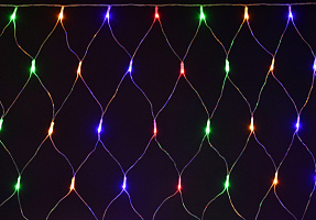  LIGHTING Гирлянда сеть 1,5х1,5м 160 светодиодов RGB IP20 прозрачный шнур 3м 230В контроллер 8 сцен IEK