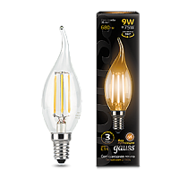  Лампа Gauss Filament Свеча на ветру 9W 680lm 2700К Е14 LED 1/10/50