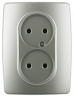  12-2107-15 ЭРА Розетка 2X2P, 16A-250В, IP20, Эра12, перламутр (10/100/1600)