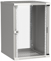  ITK Шкаф настенный LINEA WE 18U 600х650мм дверь стекло серый