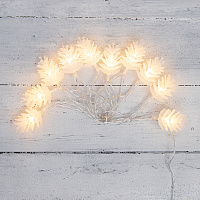  Гирлянда светодиодная Шишки 1,5 м, 10 LED, прозрачный ПВХ, цвет свечения теплый белый, 2 х АА (батарейки не в комплекте) NEON-NIGHT