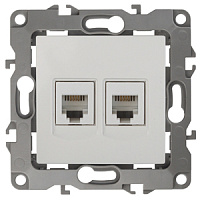  12-3106-01 ЭРА Розетка телефонная двойная 2XRJ11, IP20, Эра12, белый (10/100/3200)