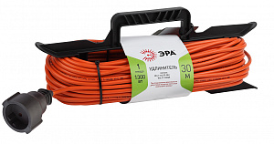  Удлинитель силовой ЭРА UFx-1-2x0.75-30m на рамке без заземления 1 розетка 30м ПВС 2x0.75мм2