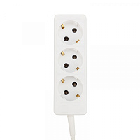  Удлинитель 3 гнезда, 10м, 3х0,75мм², с/з, белый PROconnect