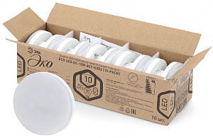  Лампочка светодиодная ЭРА RED LINE ECO LED GX-10W-827-GX53 (10-PACK) GX53 10Вт таблетка теплый белый свет