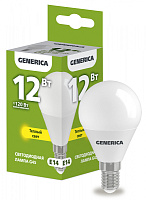  Лампа светодиодная G45 шар 12Вт 230В 3000К E14 GENERICA