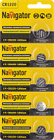  Элемент питания литиевый CR1220 94 778 NBT-CR1220-BP5 (блист.5шт) Navigator 94778