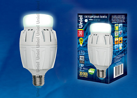  LED-M88-30W/NW/E27/FR ALV01WH Лампа светодиодная с матовым рассеивателем. Материал корпуса алюминий. Цвет свечения белый. Серия Venturo. Упаковка карт