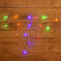  Гирлянда Бахрома (Айсикл), 1,8х0,5м, 48 LED МУЛЬТИКОЛОР, прозрачный ПВХ, IP20, свечение с динамикой, 230В, не соединяется ТОП