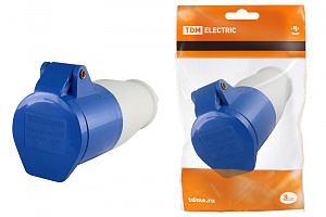  Розетка 213 переносная 2Р+РЕ 16А 220В IP44 TDM