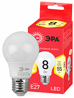  Лампочка светодиодная ЭРА RED LINE ECO LED A55-8W-827-E27 E27 / Е27 8Вт груша теплый белый свет
