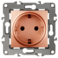 12-2102-14 ЭРА Розетка 2P+E Schuko со шторками, 16A-250В, IP20, Эра12, медь (10/100/2500)
