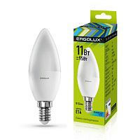  Ergolux LED-C35-11W-E14-4K (Эл.лампа светодиодная Свеча 11Вт E14 4500K 180-240В)