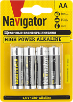  Элемент питания алкалиновый AA/LR6 94 753 NBT-NE-LR6-BP4 (блист.4шт) Navigator 94753