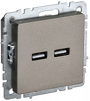  BRITE Розетка USB A+A 5В 3,1А РЮ10-1-БрШ шампань IEK