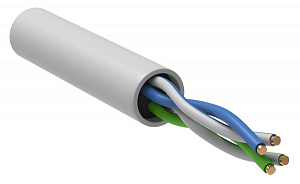  ITK Витая пара U/UTP кат.5E 2х2х24AWG solid PVCLS нг(А)-LSLTx белый (500м)