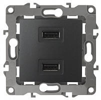  12-4110-05 ЭРА Устройство зарядное USB, 230В/5В-2100мА, IP20, Эра12, антрацит (6/60/1920)