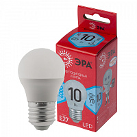  Лампочка светодиодная ЭРА RED LINE LED P45-10W-840-E27 R Е27 / E27 10Вт шар нейтральный белый свет