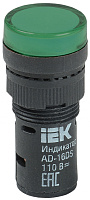  Лампа AD16DS(LED)матрица d=16мм зеленый 110В AC/DC IEK