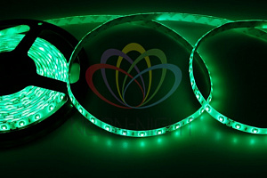  Лента светодиодная 12В, SMD2835, 4,8Вт/м, 60 LED/м, зеленый, 8мм, 5м, IP65 LAMPER