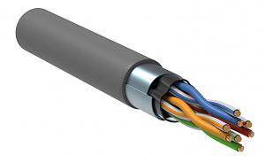  ITK Витая пара F/UTP кат.5E 4х2х24AWG solid LSZH нг(А)-HF серый (305м)