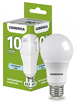  Лампа светодиодная A60 груша 10Вт 230В 6500К E27 GENERICA